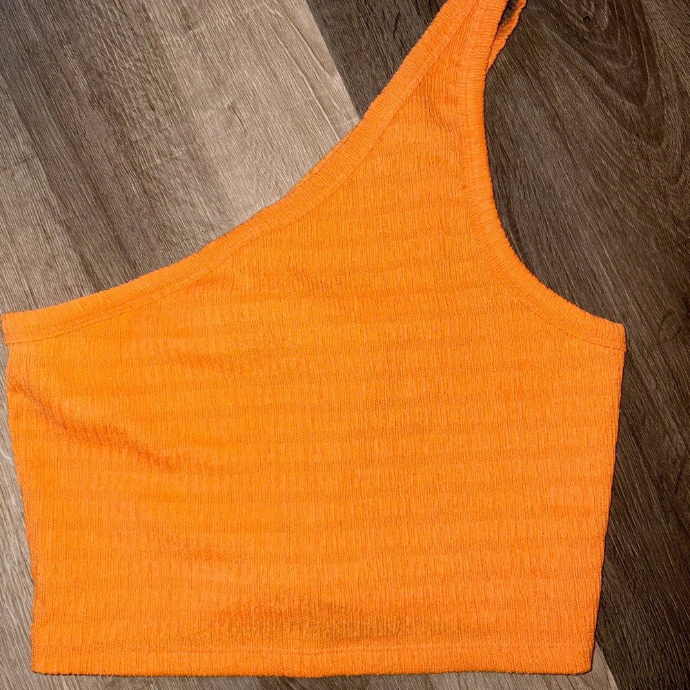 American Eagle Orange One-Shoulder Women's Crop Top